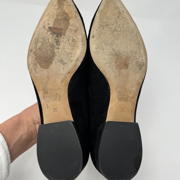 Chloe Block Heels Ballet Flats Ballerinas - Picture 12 of 16